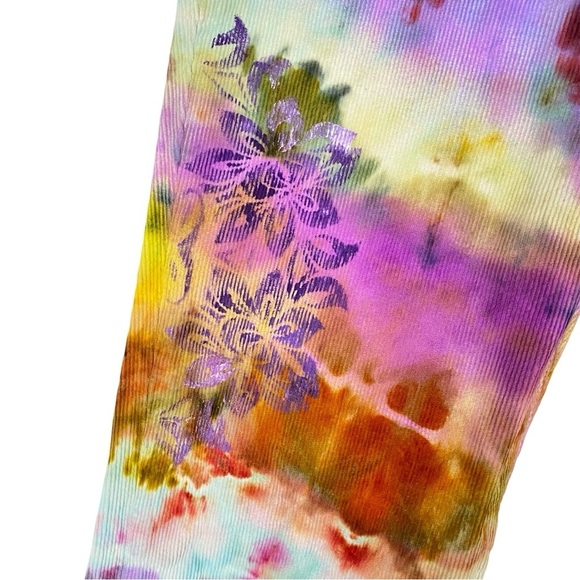 RE/DONE Corduroy Pants Womens Size 28 Small Tie Dye Hand Painted Redone Colorful - Picture 8 of 16
